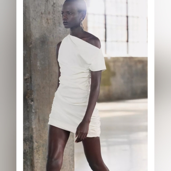 Zara ZW Collection Short Draped Dress - Picture 2 of 8